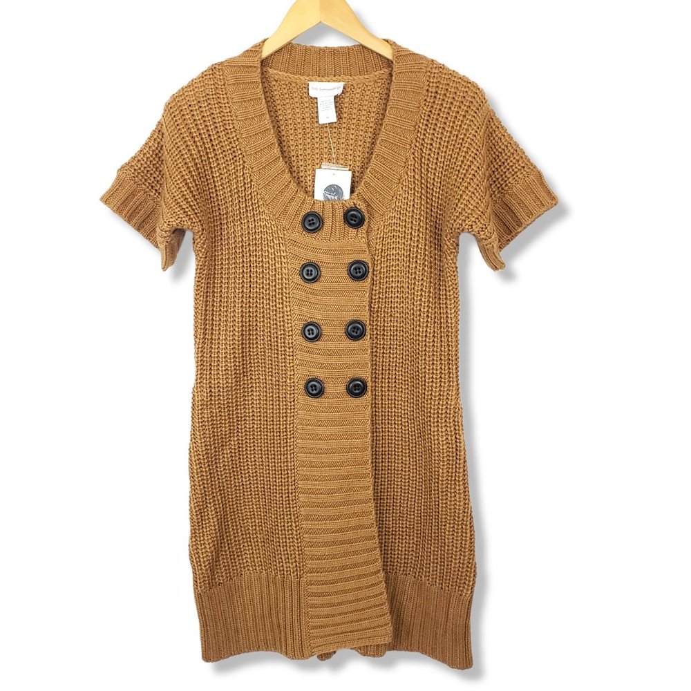 Soft Surroundings Brown Wool Blend Button-up Cardigan Tunic Size Medium